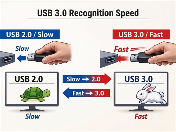插U盘也有讲究！USB 3.0插太慢会降速到2.0：100毫秒决定快慢